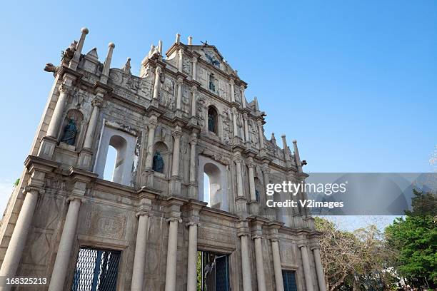 ruinen von st. paul's-macao - macao stock-fotos und bilder