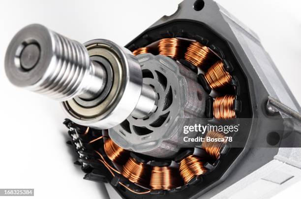 permanent magnet motor disassembled close-up - rotating magnet stock pictures, royalty-free photos & images
