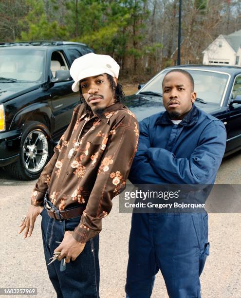Hip-hop artists Andre 3000 and Big Boi of Outkast in November, 2002 in Atlanta, Georgia.