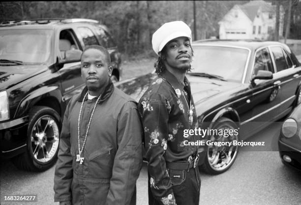 Hip-hop artists Big Boi and Andre 3000 of Outkast in November, 2002 in Atlanta, Georgia.