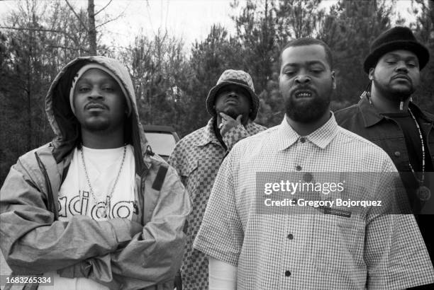 Hip-hop artists T-Mo, Backbone, Khujo and Big Rube of The Dungeon Family in November, 2002 in Atlanta, Georgia.