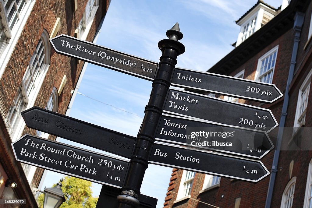 Direction signs in Cambridge