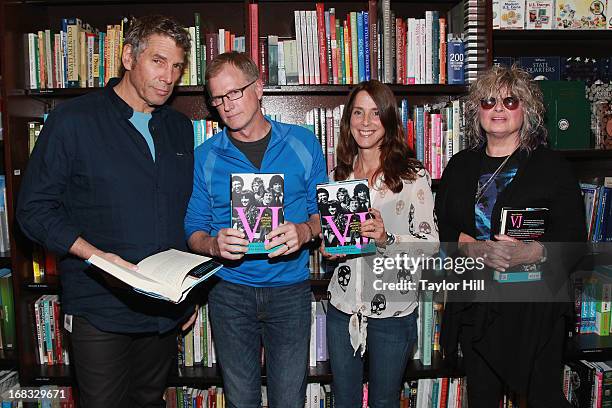 Original MTV VJs: Mark Goodman, Alan Hunter, Martha Quinn, and Nina Blackwood attend a signing for their book "VJ: The Unplugged Adventure" at Barnes...