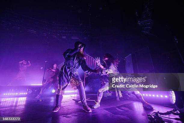 Karin Dreijer Andersson and Olof Dreijer of The Knife perform at The Roundhouse on May 8, 2013 in London, England.