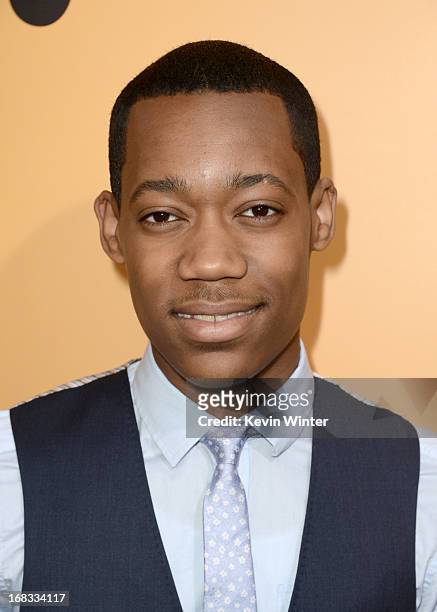 Actor Tyler James Williams arrives at the premiere of "Peeples" presented by Lionsgate Film and Tyler Perry at ArcLight Hollywood on May 8, 2013 in...