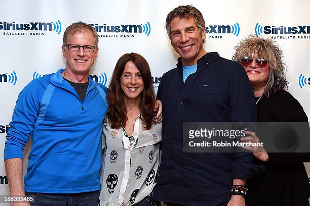 Original MTV VJs Alan Hunter, Martha Quinn, Mark Goodman and Nina Blackwood visit at SiriusXM Studios on May 8, 2013 in New York City.
