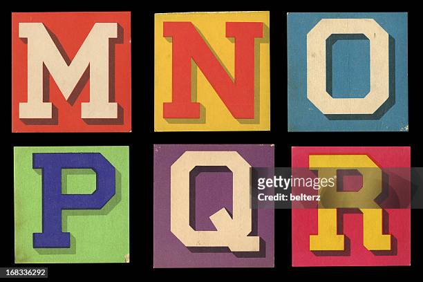 retro alphabet - q and a stock-fotos und bilder
