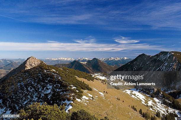 aiplspitz, mountain range, bavarian alps, upper bavaria - achim lammerts stock pictures, royalty-free photos & images