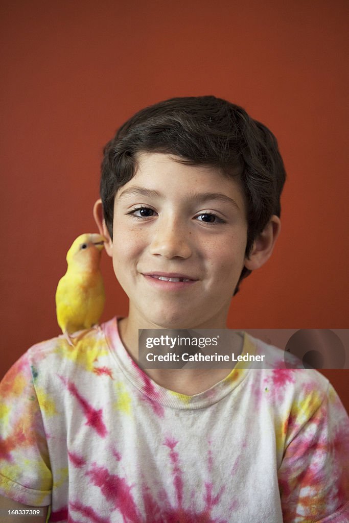 Boy with Love Bird