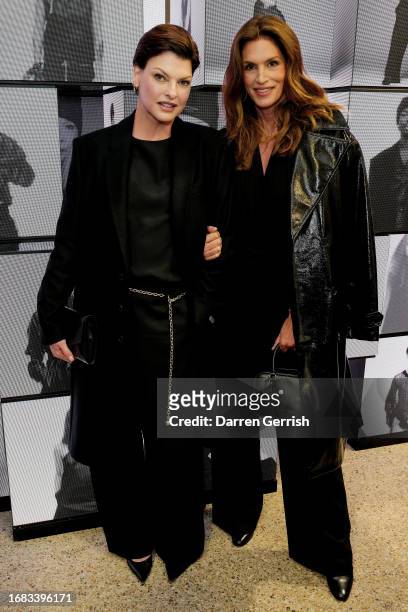 Linda Evangelista and Cindy Crawford attend the Steven Meisel New York X Zara Collection Launch At Dover Street Market London on September 15, 2023...