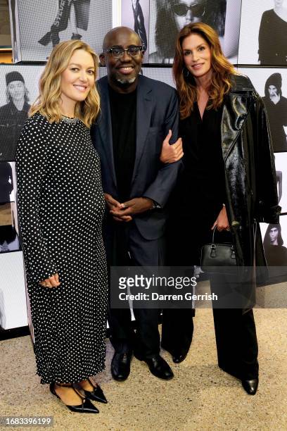Marta Ortega Perez, Edward Enninful and Cindy Crawford attend the Steven Meisel New York X Zara Collection Launch At Dover Street Market London on...