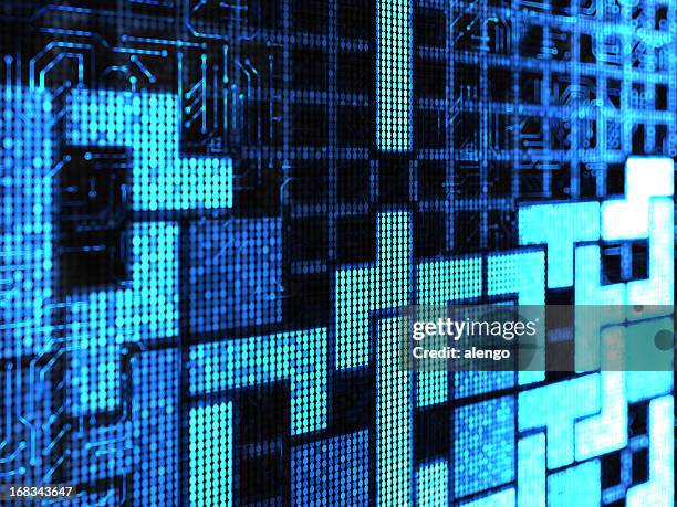 a blue digital game of game blocks - puzzle stock pictures, royalty-free photos & images