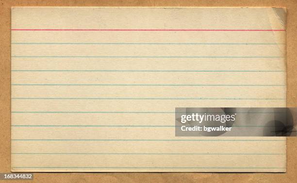 vintage retro index card design element - lijntjespapier stockfoto's en -beelden