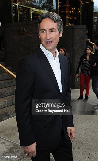 Personality Mike Wolfe is seen outside the Trump Hotel on May 8, 2013 in New York City.