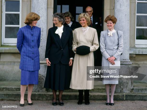 Princess Diana with her sisters Lady Jane Fellowes , Lady Sarah McCorquodale meeting the headmistress of West Heath Girls' School, where all three of...