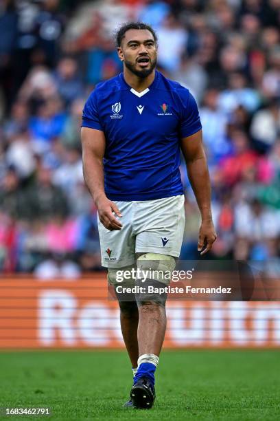 Chris VUI of Samoa during the Rugby World Cup France 2023 Pool D - Match 19 between Argentina and Samoa at Stade Geoffroy-Guichard on September 22,...