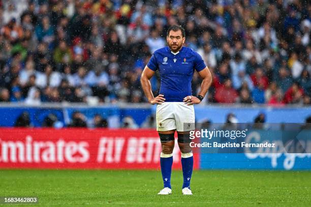 Steven LUATUA of Samoa during the Rugby World Cup France 2023 Pool D - Match 19 between Argentina and Samoa at Stade Geoffroy-Guichard on September...