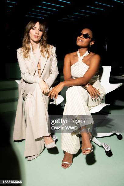 Suki Waterhouse and Ariana DeBose at the Boss Spring 2024 Ready To Wear Runway Show on September 22, 2023 in Milan, Italy.