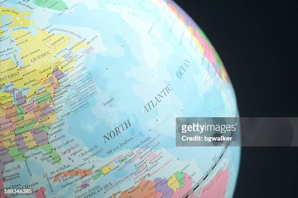 eastern canada, u.s. and atlantic ocean - bahamas map stock pictures, royalty-free photos & images