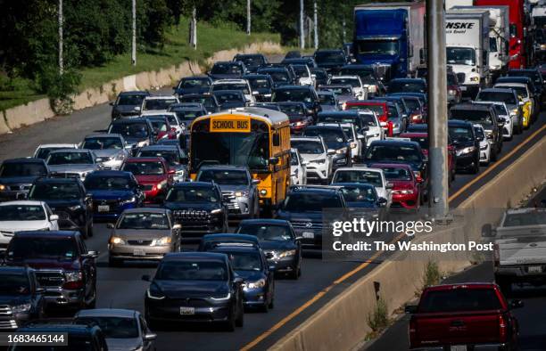 The outer loop of the Beltway during afternoon rush for our story on post pandemic commuting options, in Silver Spring, MD.