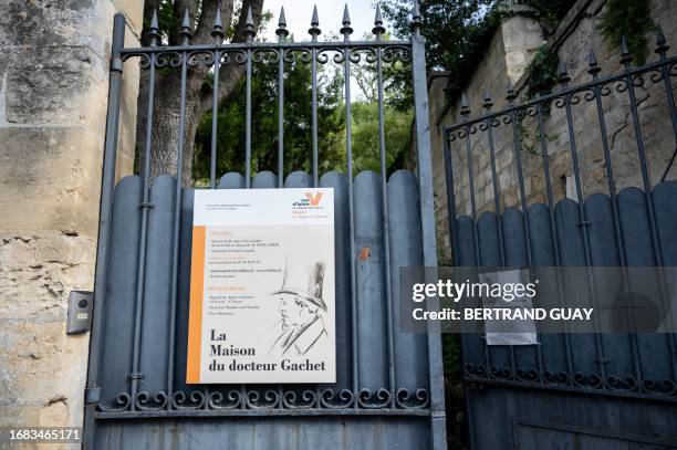 This picture taken on September 20, 2023 in Auvers-sur-Oise shows the entrance to the home of homeopathic doctor and artist Paul Gachet, with whom...