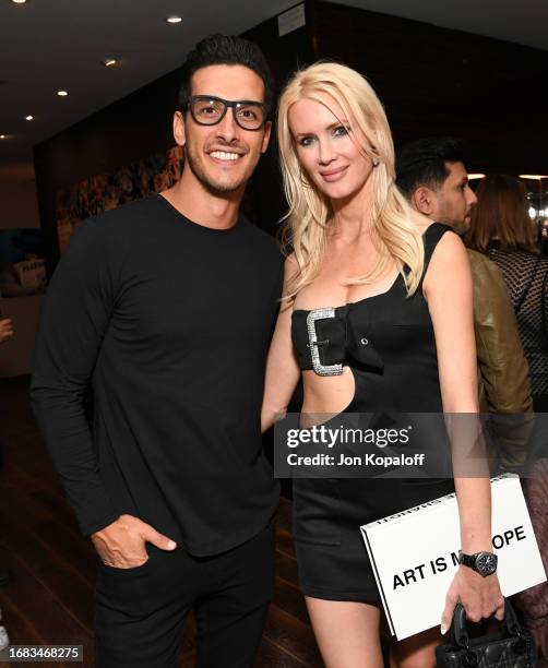 Mark Mester and Celesta Hodge attend Philippe Shangti Solo Show Exhibition at Andaz West Hollywood Los Angeles at Andaz West Hollywood on September...