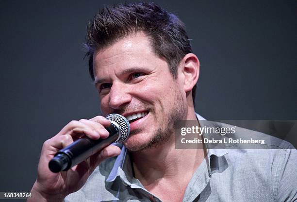 Musician Nick Lachey of 98 Degrees at the Apple Store Soho on May 8, 2013 in New York City.