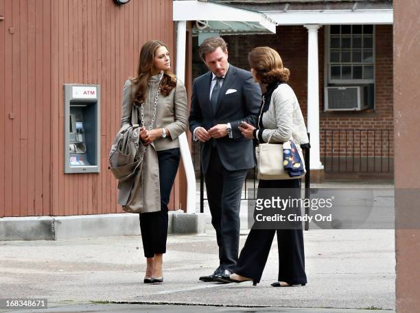 Queen Silvia of Sweden and Princess Madeleine of Sweden joined by Princess Madeleine's fiance Chris O'Neill are seen visiting 'The Castle Clinton' in...