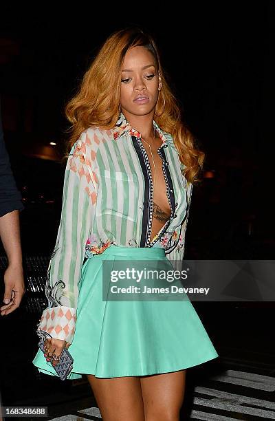 Rihanna seen on the streets of Manhattan on May 8, 2013 in New York City.