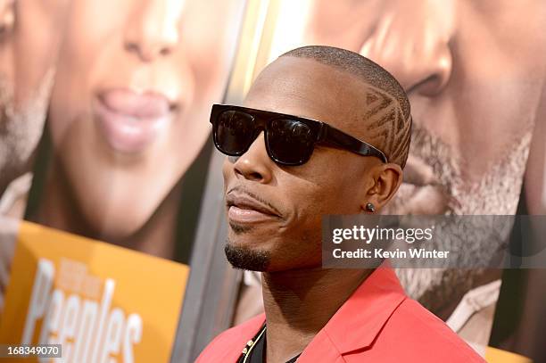 Rapper B.O.B arrives at the premiere of "Peeples" presented by Lionsgate Film and Tyler Perry at ArcLight Hollywood on May 8, 2013 in Hollywood,...