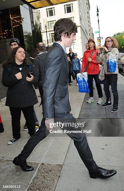 Actor Freddie Highmore is seen outside the Trump Hotel on May 8, 2013 in New York City.