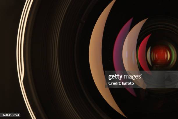 camera lens reflections - lens optical instrument stock pictures, royalty-free photos & images