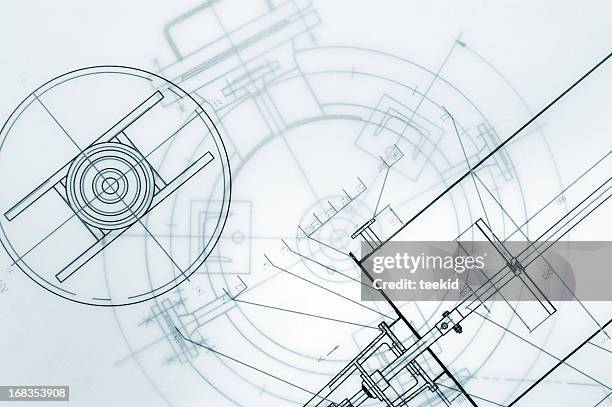 mechanical engineering blueprint - precision engineering stock pictures, royalty-free photos & images