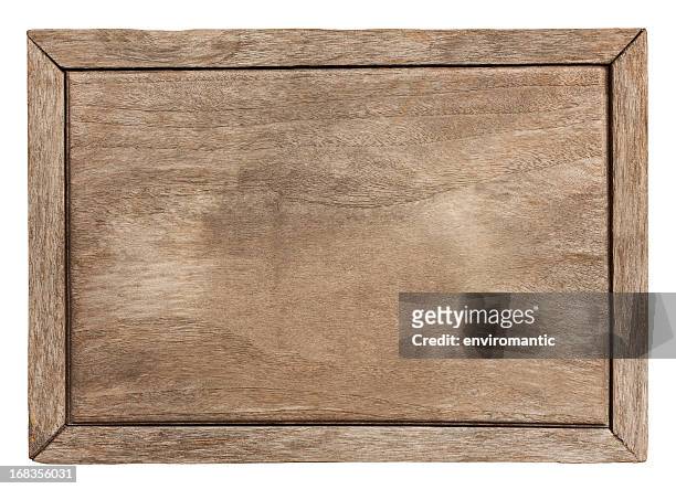 old weathered wood board background. - wooden placard stock pictures, royalty-free photos & images