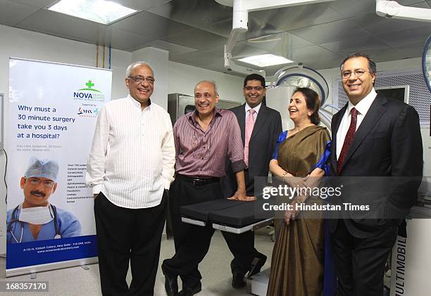 Suresh Soni CEO Nova Medical Centre with team of Doctors at one of the OT at the NOVA Medical Centre at East Of Kailash on October 29, 2010 in New...