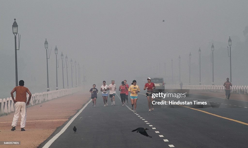 Foggy Morning At Rajpath