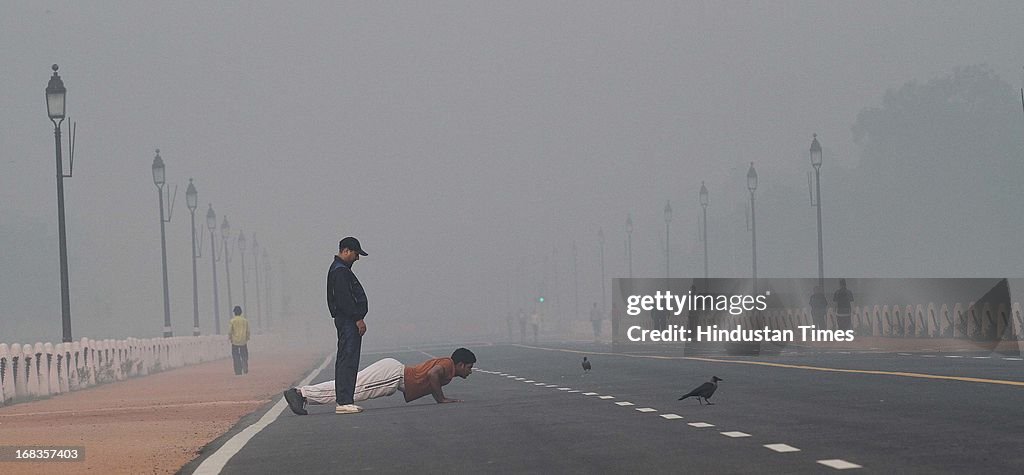 Foggy Morning At Rajpath