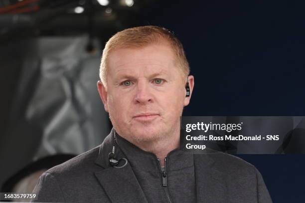 Former Celtic Manager Neil Lennon during a cinch Premiership match between Livingston and Celtic at the Tony Macaroni Arena, on Setpember 23 in...
