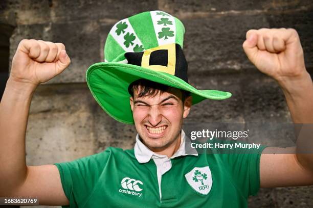 Paris , France - 23 September 2023; Ireland supporter Conor Rubalcava, from Kilcoole, Wicklow, at Place de la Concorde before the 2023 Rugby World...