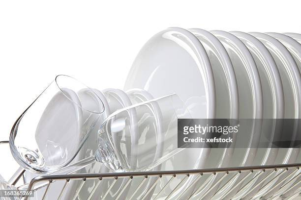 clean dishes - dirty dishes stock pictures, royalty-free photos & images