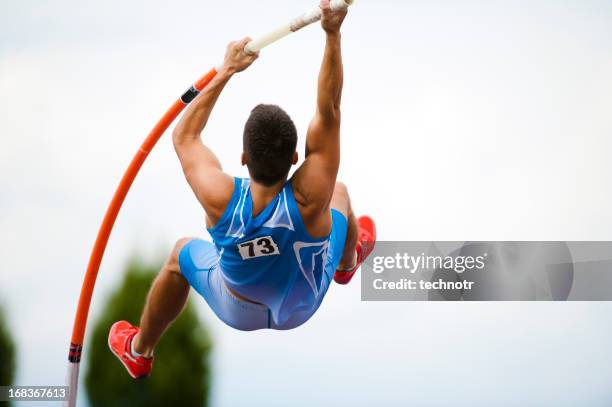 pole vault - mens pole vault stock-fotos und bilder