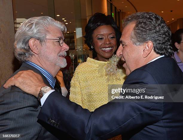 Producer George Lucas, Mellody Hobson and 20th Century Fox Filmed Entertainment Chairman & CEO Jim Gianopulos attend the Anti-Defamation League's...