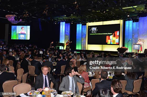 General view of the atmosphere at the Anti-Defamation League's Centennial Entertainment Industry Award Dinner at The Beverly Hilton Hotel on May 8,...