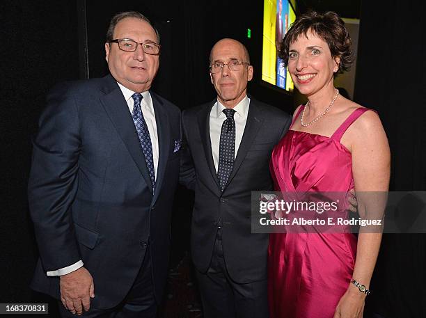 National Director Abraham Foxman, Dreamworks Animation CEO Jeffrey Katzenberg and ADL Regional Director Amanda Susskind attend the Anti-Defamation...