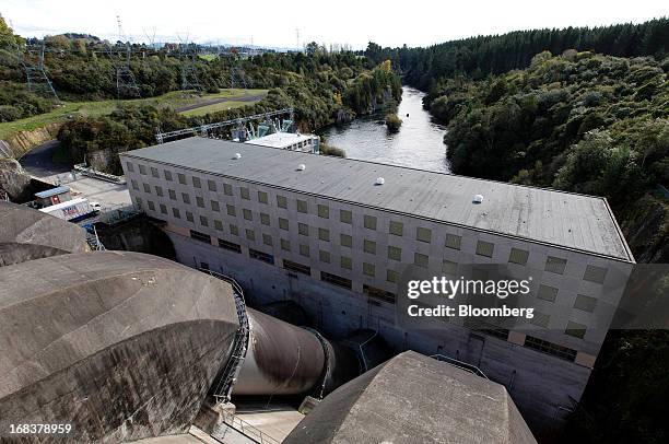 The Whakamaru hydroelectric power station, operated by Mighty River Power Ltd., stands along the Waikato River in Whakamaru, New Zealand, on...