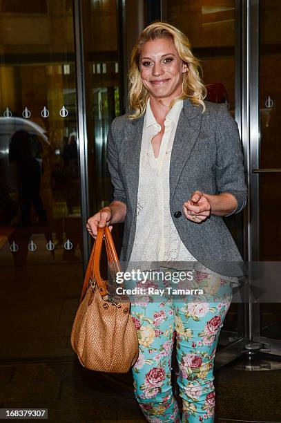 Actress Katee Sackhoff leaves the Sirius XM studios on May 8, 2013 in New York City.