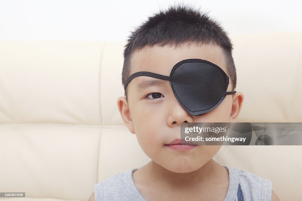 Boy playing pirate