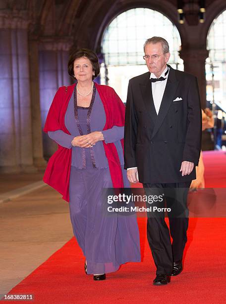 President of the International Olympic Committee , Jacques Rogge and his wife Anne attend a dinner hosted by Queen Beatrix of The Netherlands ahead...