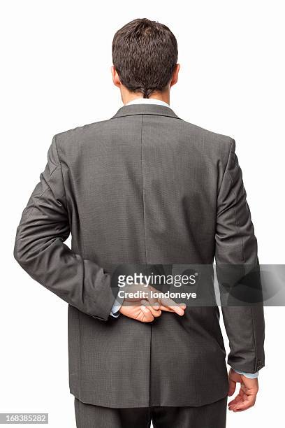businessman crossing fingers behind his back - isolated - fingers crossed stock pictures, royalty-free photos & images