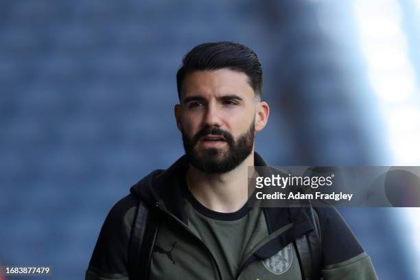 Pipa of West Bromwich Albion arrives at the stadium ahead of the Sky Bet Championship match between West Bromwich Albion and Millwall at The...